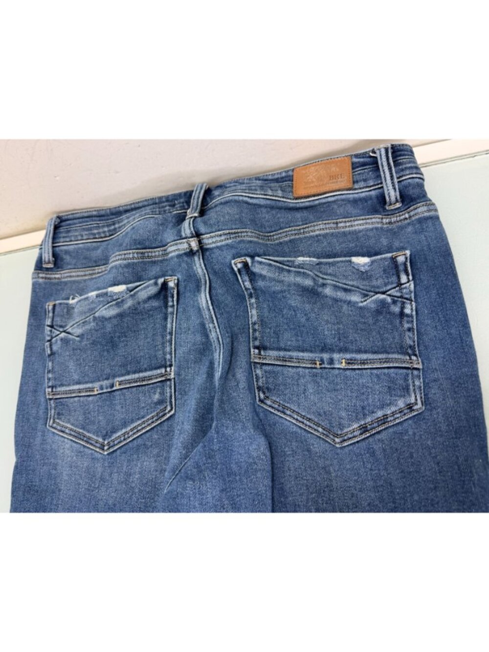 BKE Parker Jeans Women's 31X32 High Rise Straight Fit Stretch Denim Y2K Buckle - Picture 11 of 14
